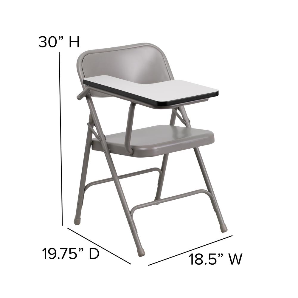 Premium Steel Folding Chair with Right Handed Tablet Arm. Picture 2