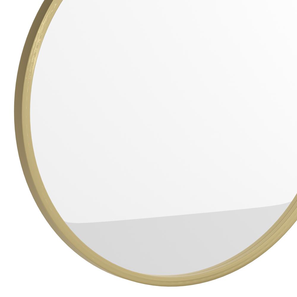 Julianne 20" Round Gold Metal Framed Wall Mirror - Large Accent Mirror for Bathroom, Vanity, Entryway, Dining Room, & Living Room. Picture 9