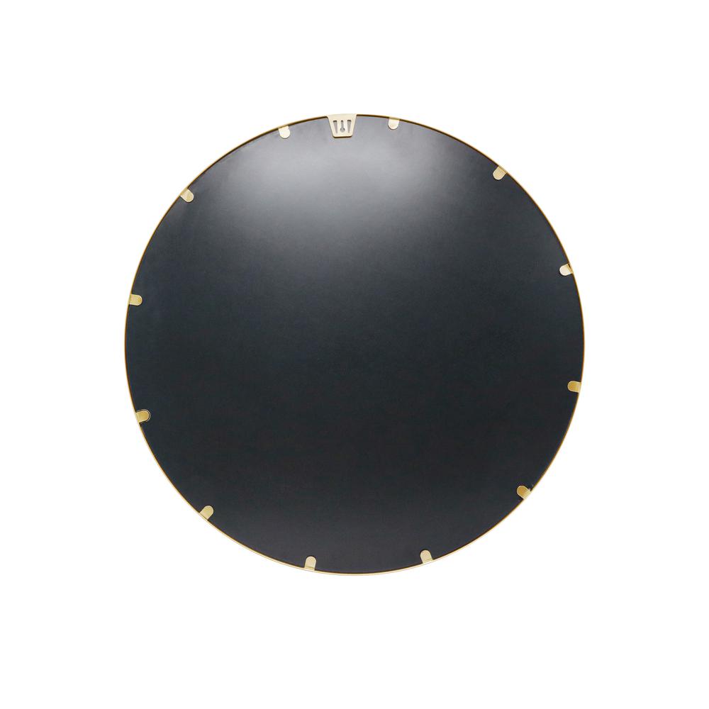 24" Round Gold Metal Framed Wall Mirror. Picture 8