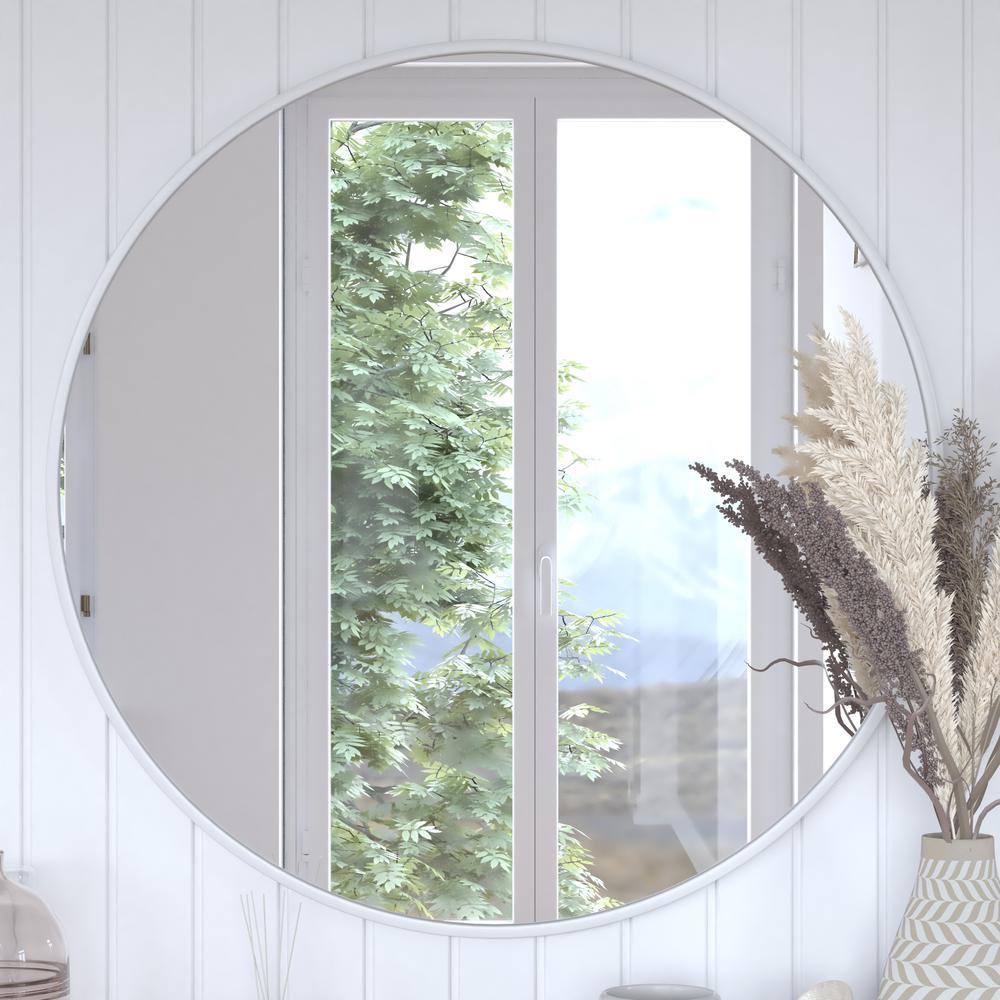 Modern 36 Inch Round Wall Mount Accent Mirror. Picture 9