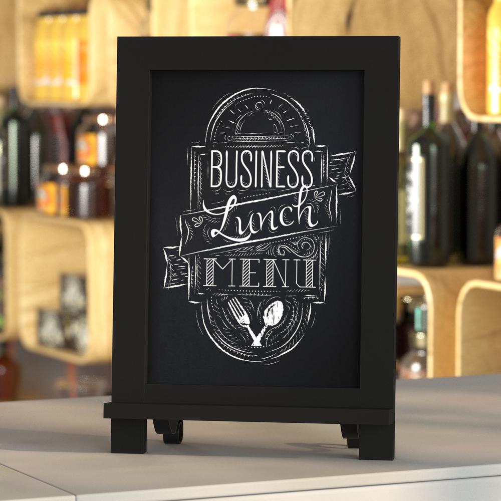 9.5" x 14" Black Tabletop Magnetic Chalkboard Sign. Picture 1