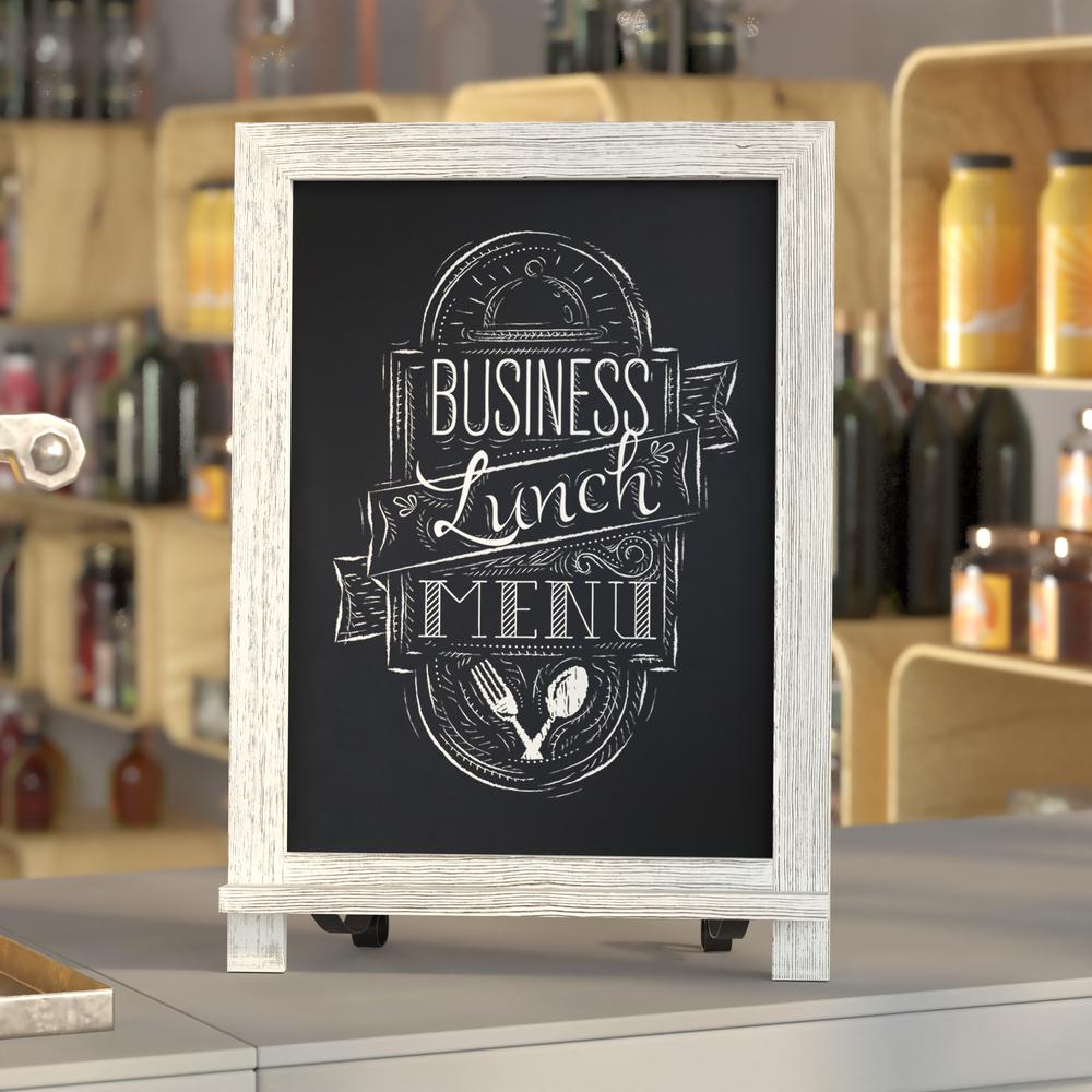 12" x 17" Whitewashed Tabletop Magnetic Chalkboard Sign. Picture 1