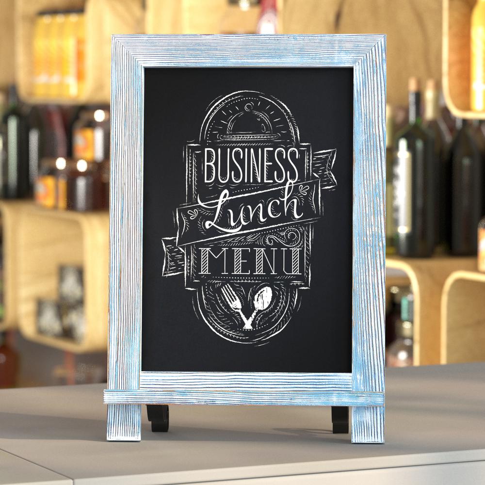9.5" x 14" Blue Tabletop Magnetic Chalkboard Sign. Picture 1