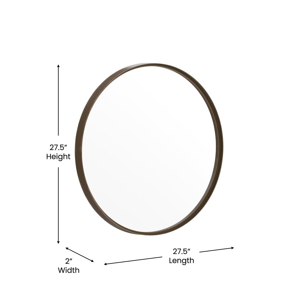Modern 27.5 Inch Round Wall Mount Accent Mirror. Picture 6