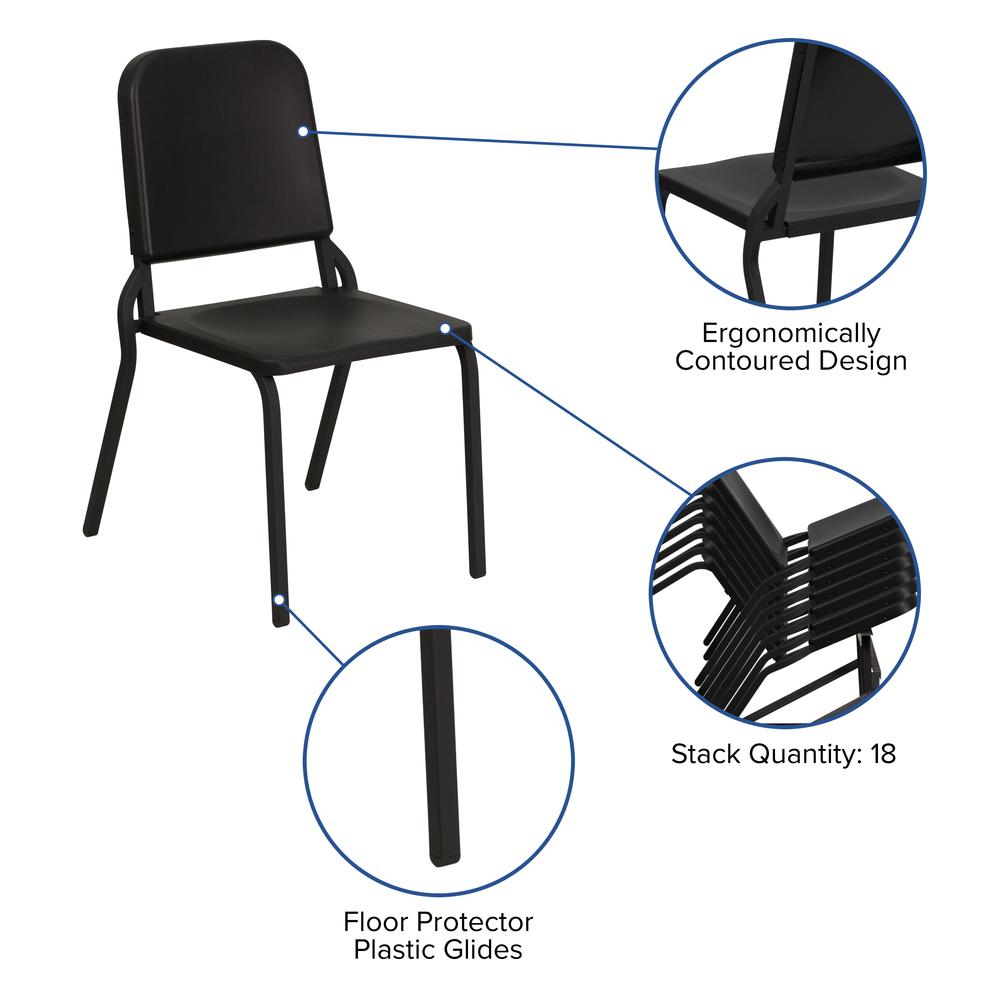 Black High Density Stackable Melody Band/Music Chair. Picture 5