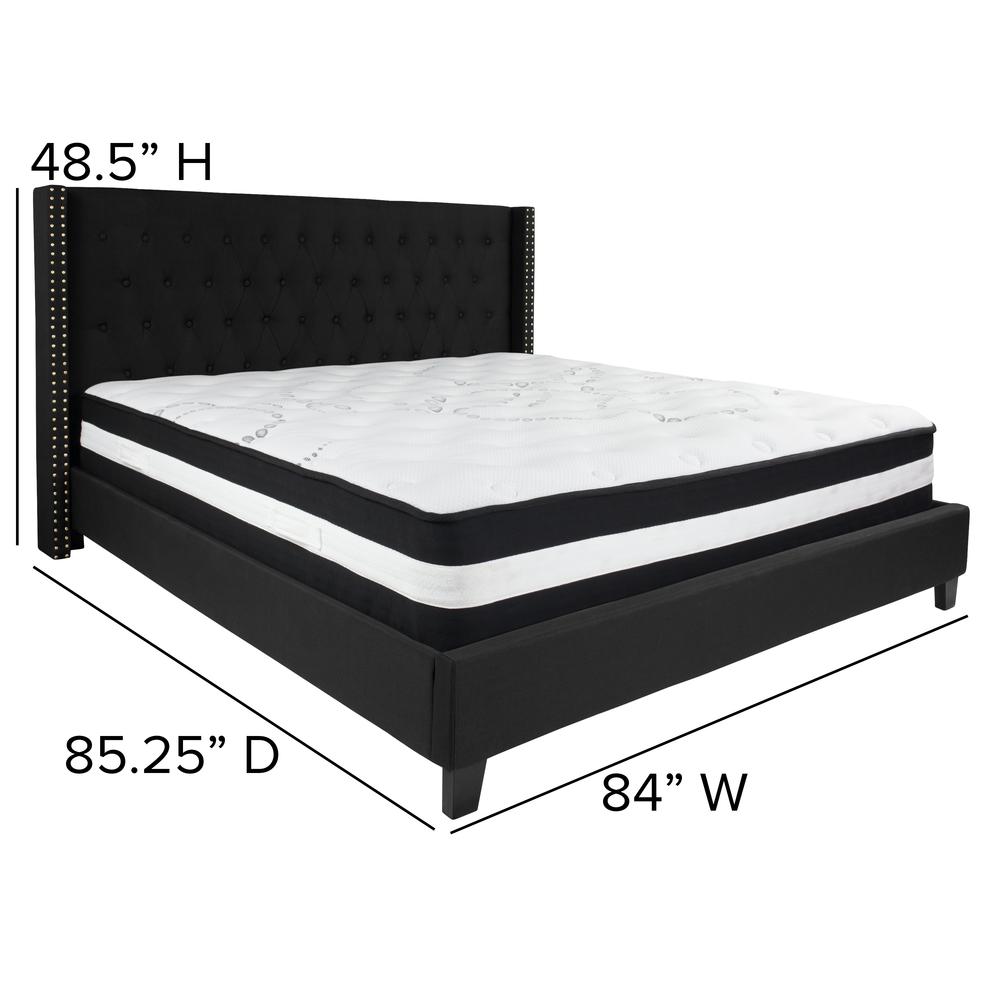 Tufted Upholstered Platform Bed, Extended King Size Bed
