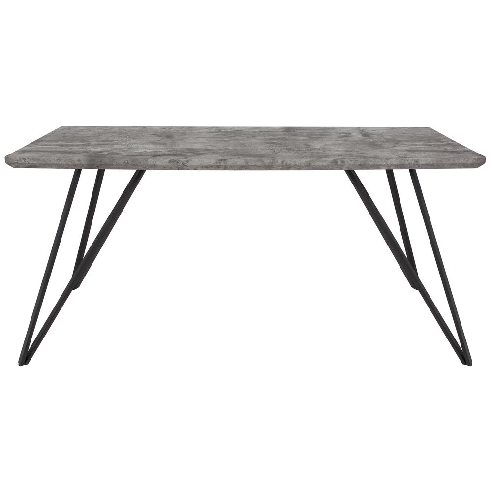 31.5" x 63" Rectangular Dining Table in Faux Concrete Finish. Picture 3
