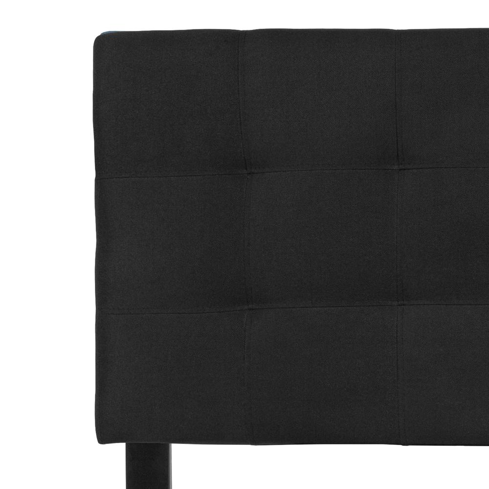 Quilted Tufted Upholstered Full Size Headboard in Black Fabric. Picture 5