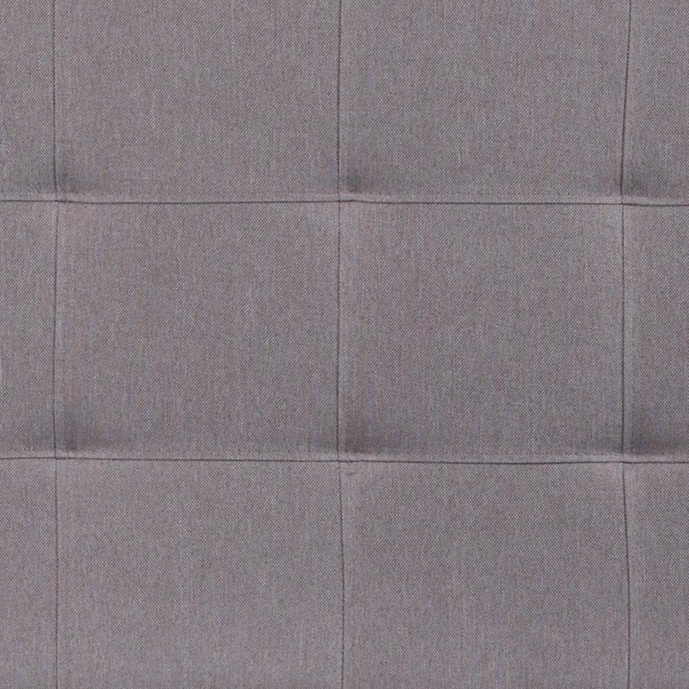 Quilted Tufted Upholstered Queen Size Headboard in Light Gray Fabric. Picture 8