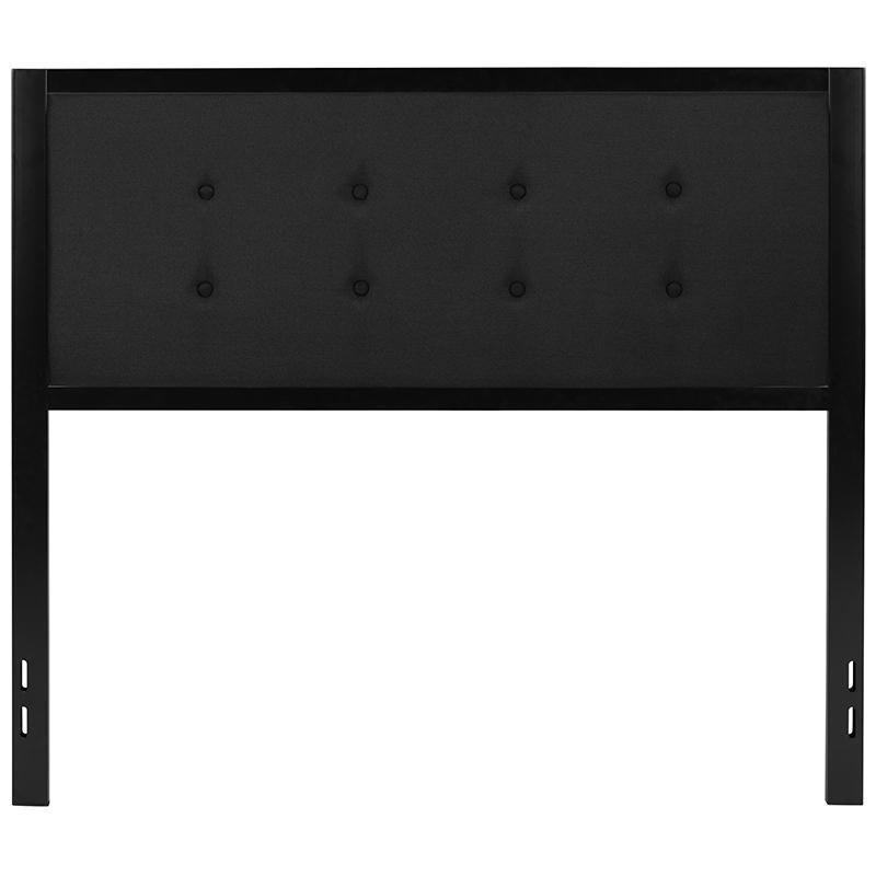 Metal Tufted Upholstered Full Size Headboard in Black Fabric. Picture 2