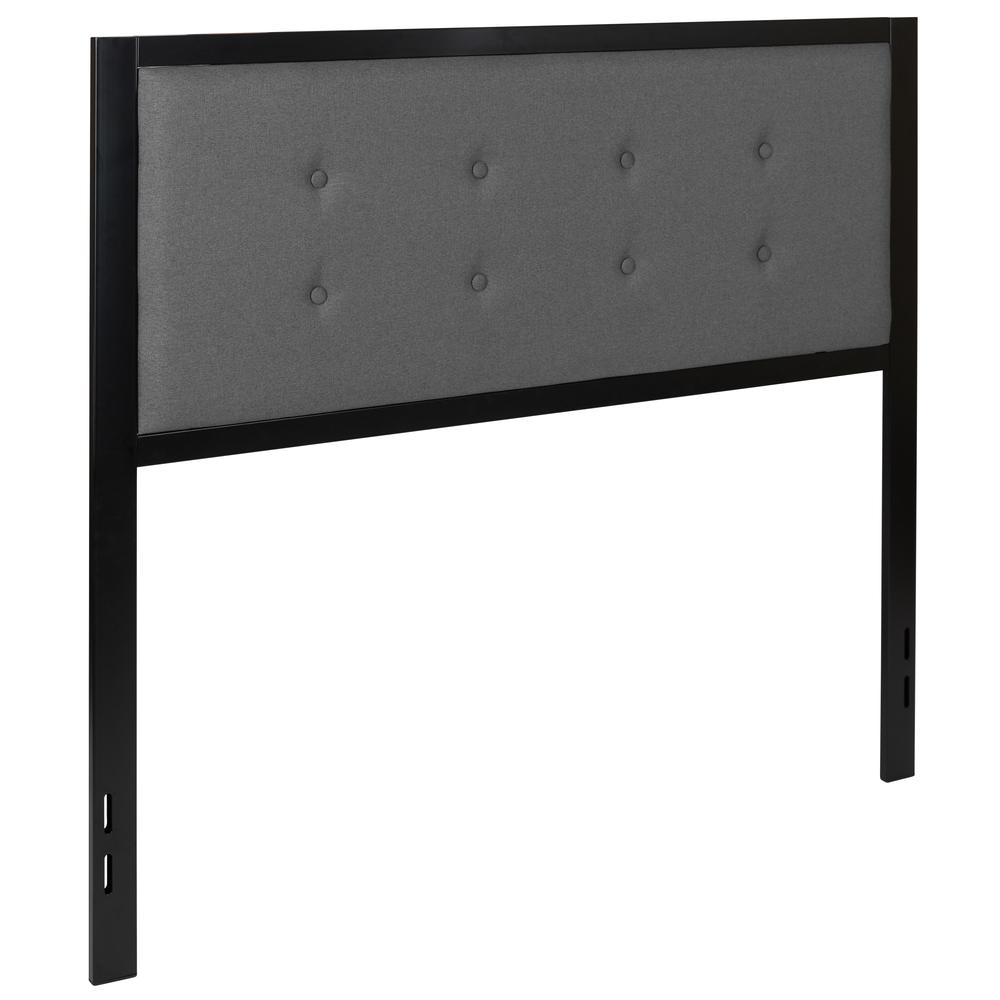 Contemporary Style Panel Upholstered Headboard with Classic Metal Framework. Picture 1