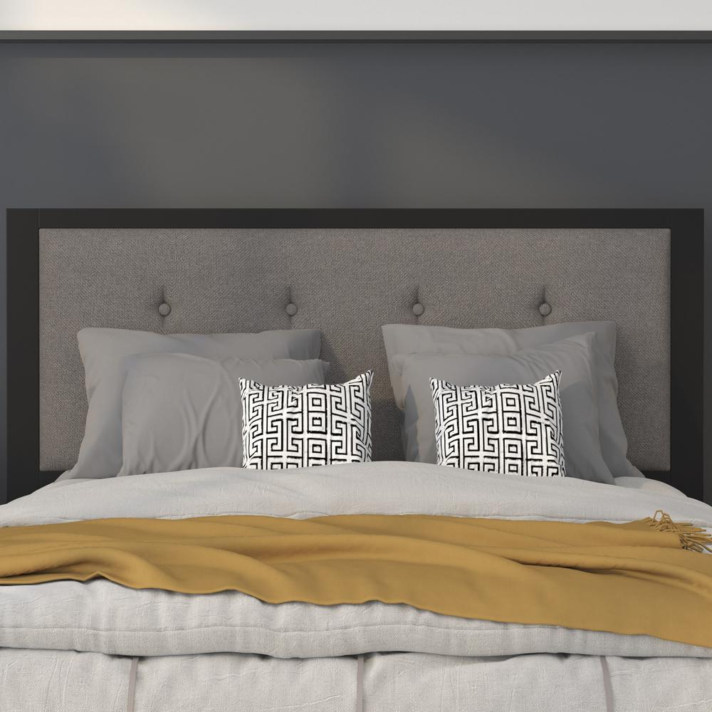 Contemporary Style Panel Upholstered Headboard with Classic Metal Framework. Picture 9