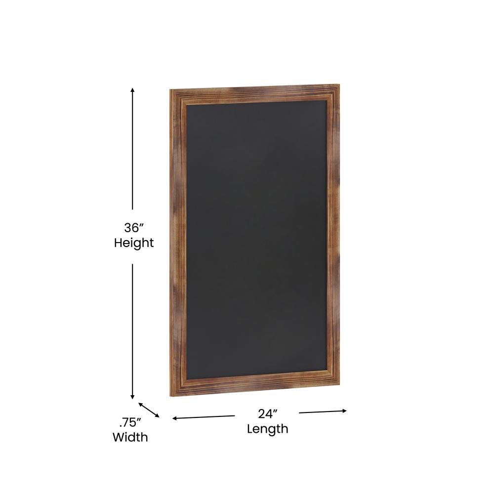 24" x 36" Torched Wood Wall Mount Magnetic Chalkboard Sign. Picture 5