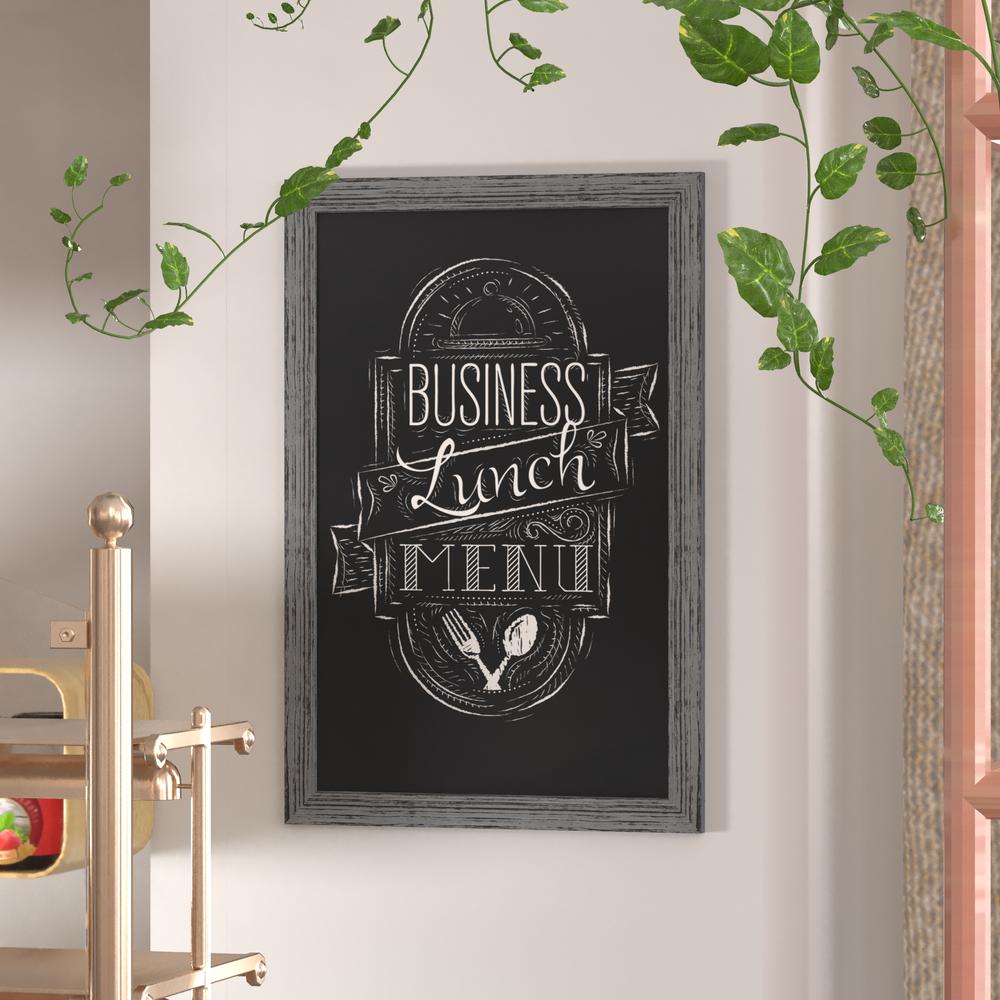 24" x 36" Gray Wall Mount Magnetic Chalkboard Sign. Picture 1