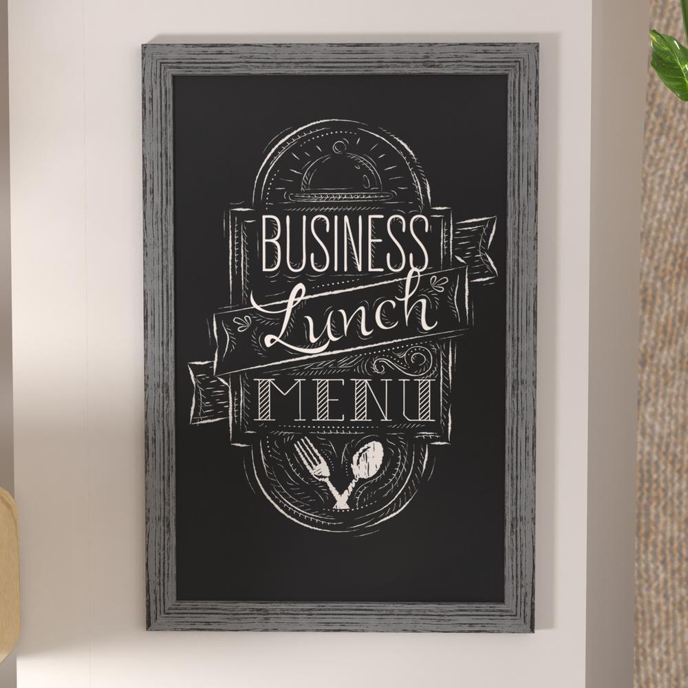 24" x 36" Gray Wall Mount Magnetic Chalkboard Sign. Picture 7