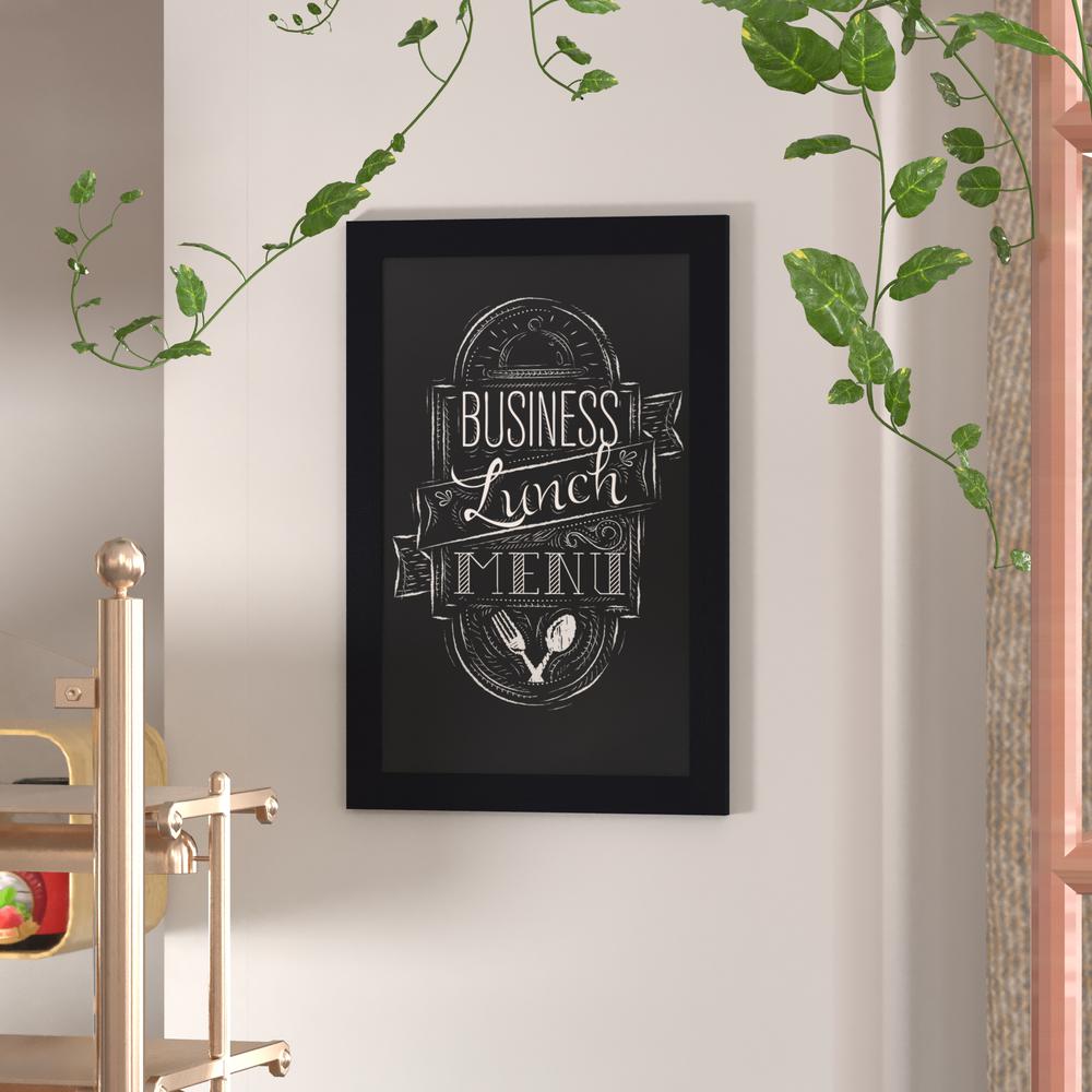 20" x 30" Black Wall Mount Magnetic Chalkboard Sign. Picture 1