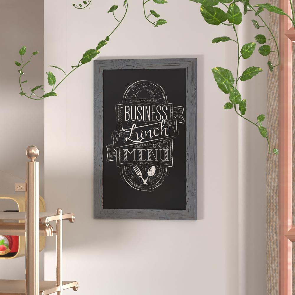 20" x 30" Gray Wall Mount Magnetic Chalkboard Sign. Picture 1