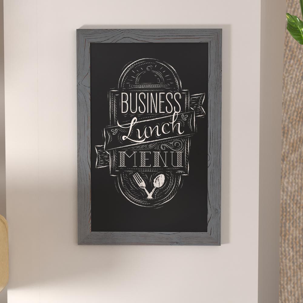 20" x 30" Gray Wall Mount Magnetic Chalkboard Sign. Picture 7