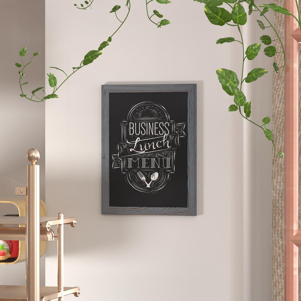 18" x 24" Gray Wall Mount Magnetic Chalkboard Sign. Picture 1