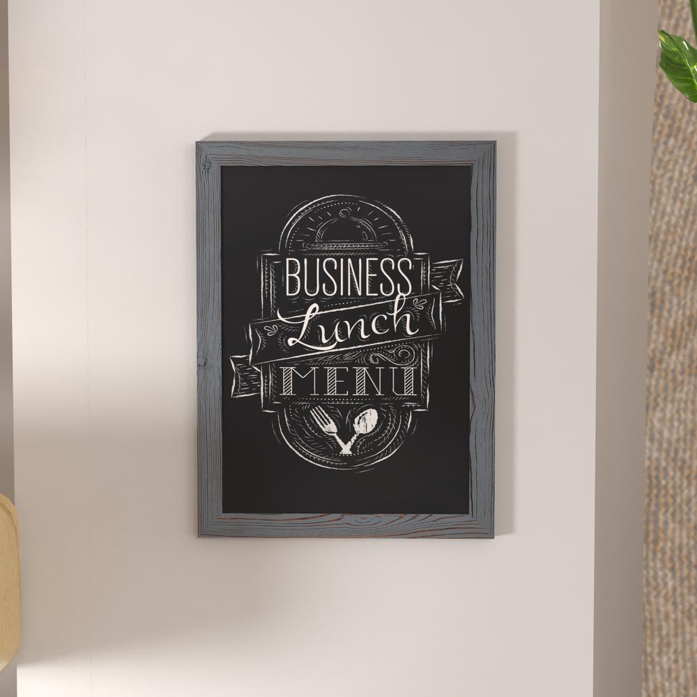 18" x 24" Gray Wall Mount Magnetic Chalkboard Sign. Picture 7