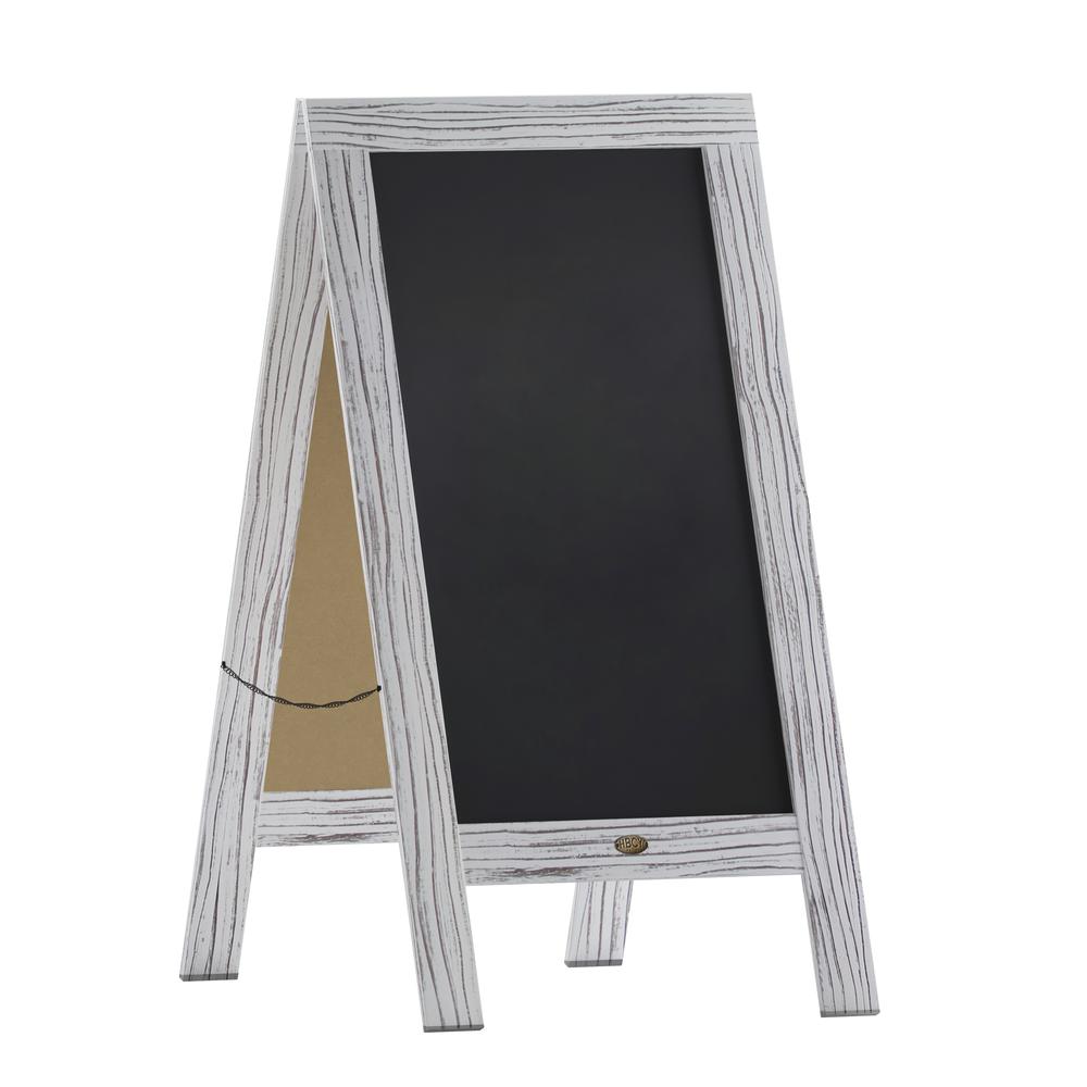 40" x 20" Vintage Wooden A-Frame Magnetic Chalkboard Sign, Whitewashed. Picture 2
