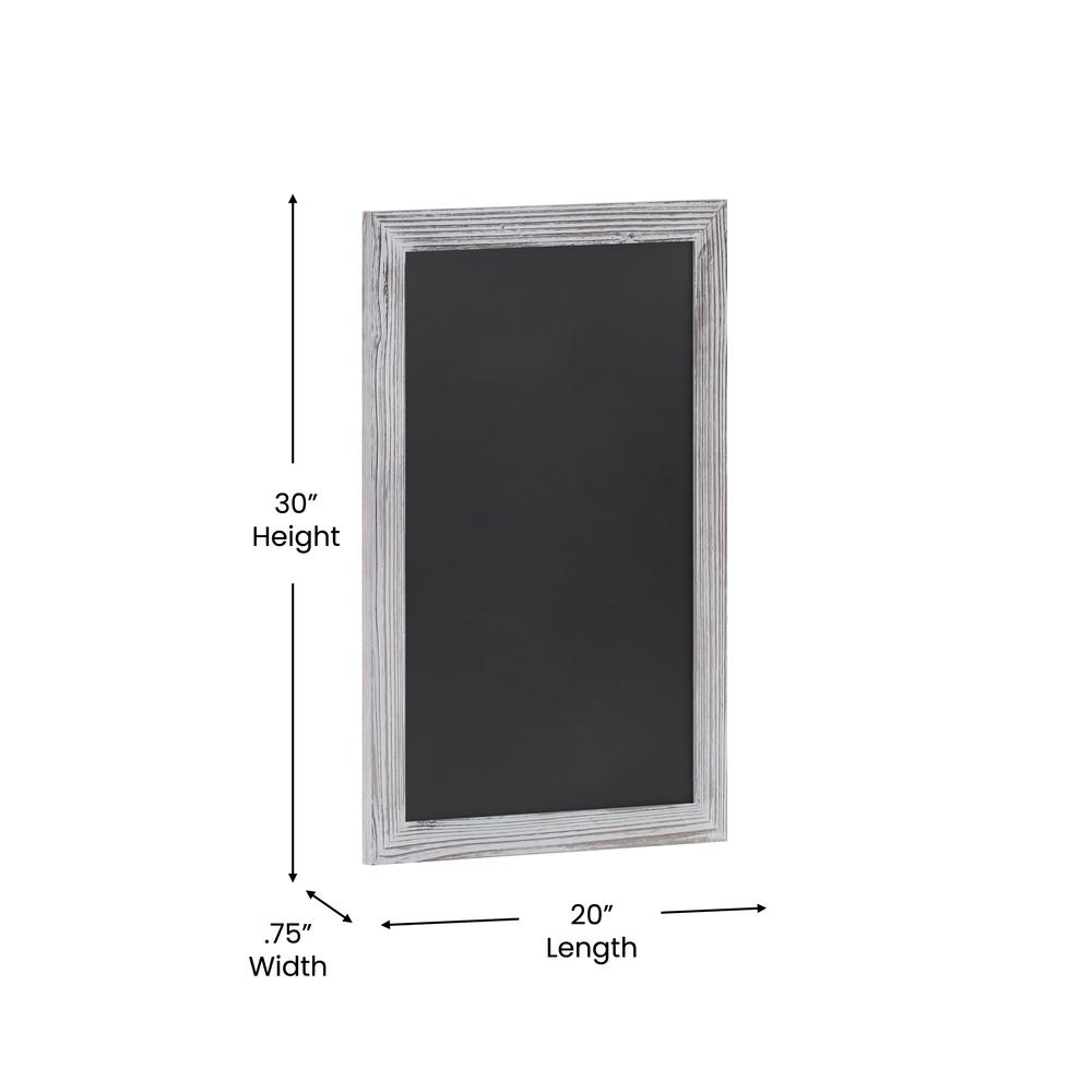 Canterbury 20" x 30" Whitewashed Wall Mount Magnetic Chalkboard Sign. Picture 5