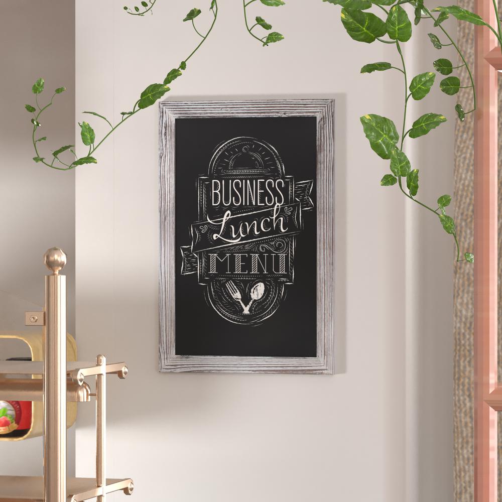 Canterbury 20" x 30" Whitewashed Wall Mount Magnetic Chalkboard Sign. The main picture.