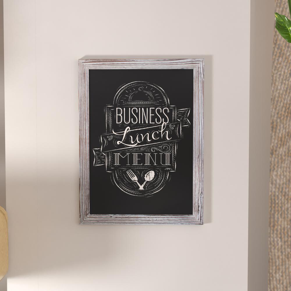18" x 24" Whitewashed Wall Mount Magnetic Chalkboard Sign. Picture 7