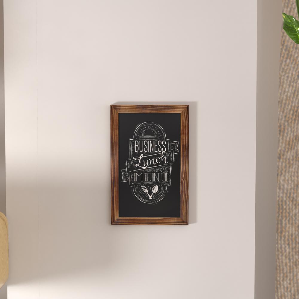 11" x 17" Torched Wood Wall Mount Magnetic Chalkboard Sign. Picture 7