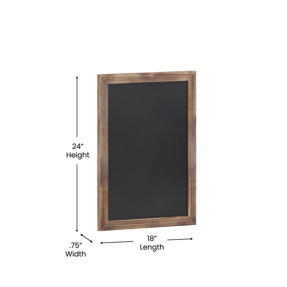 18" x 24" Torched Wood Wall Mount Magnetic Chalkboard Sign. Picture 5