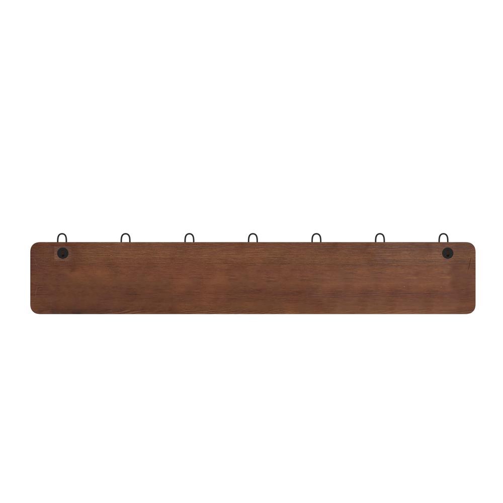 Rustic 34" Wall Mount Storage Rack with 7 Hanging Hooks. Picture 2