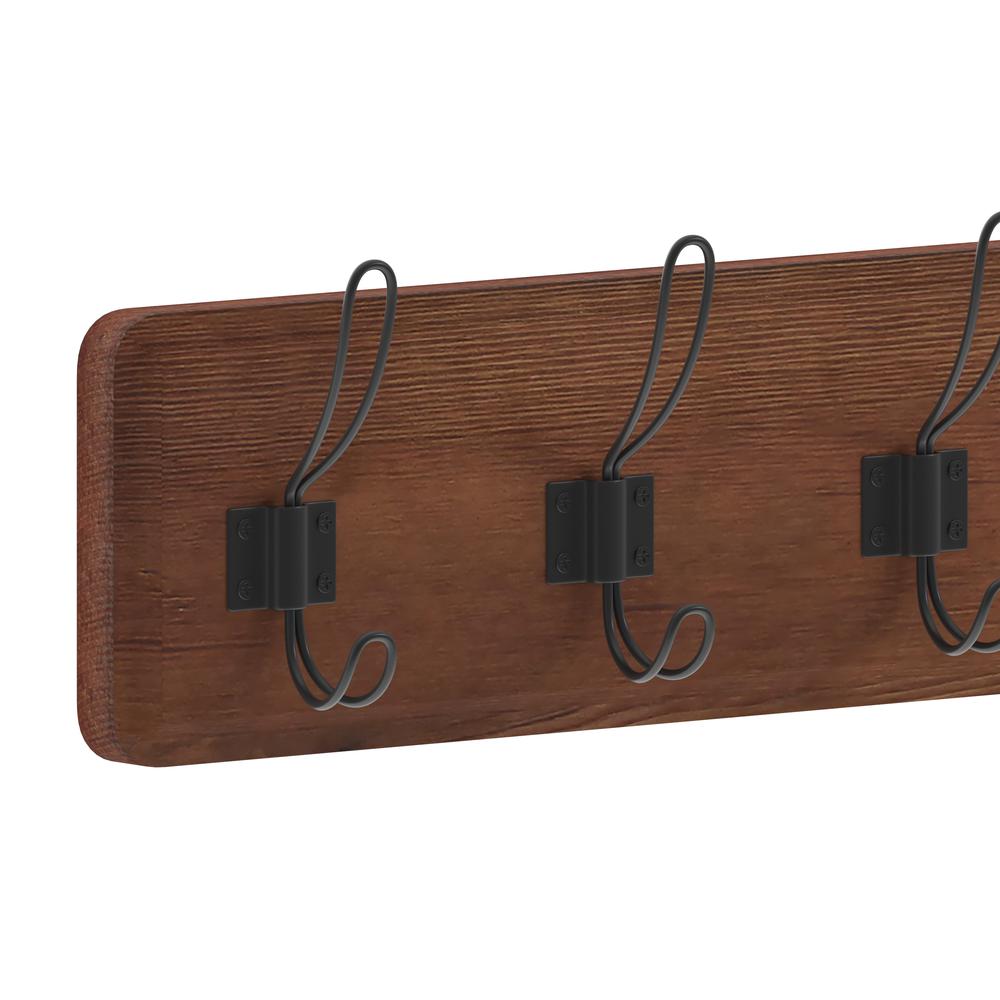 Rustic 34" Wall Mount Storage Rack with 7 Hanging Hooks. Picture 3