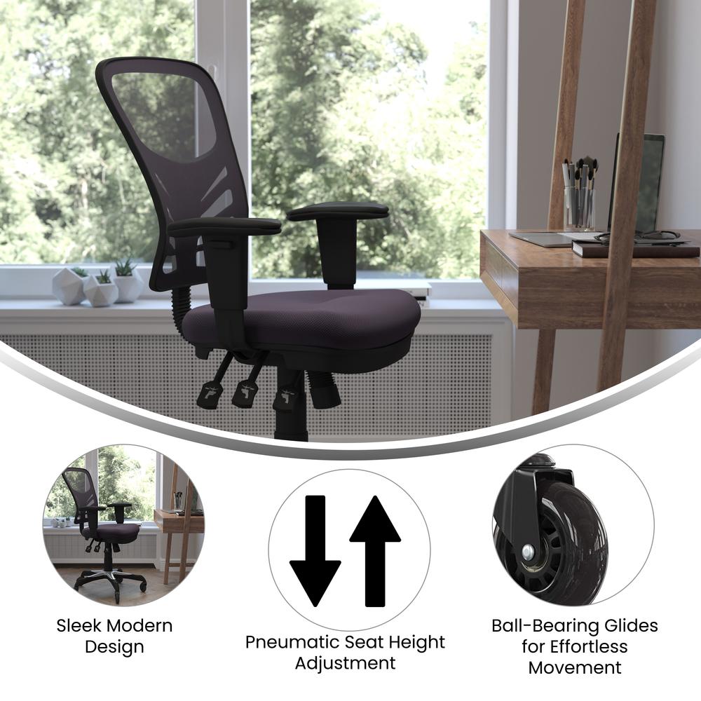 Mid-Back Dark Gray Mesh Multifunction Executive Swivel Office Chair. Picture 4