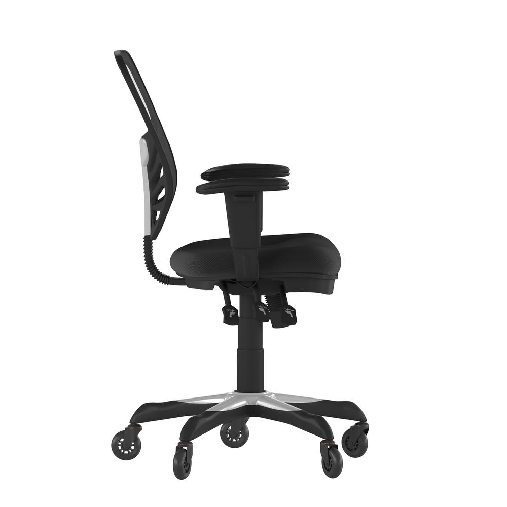 Mid-Back Black Mesh Multifunction Executive Swivel Office Chair. Picture 8