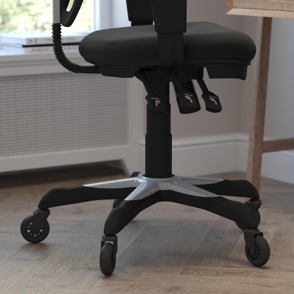 Mid-Back Black Mesh Multifunction Executive Swivel Office Chair. Picture 7