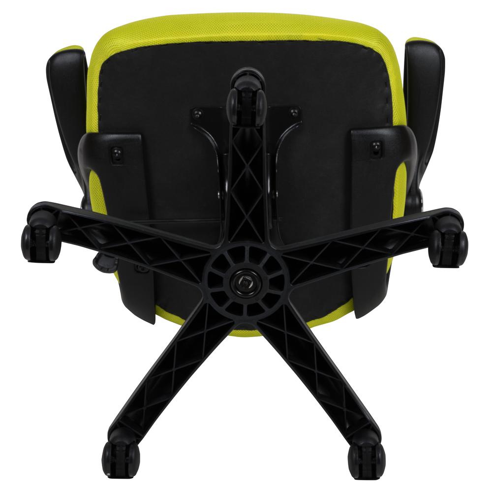 High Back Green Mesh Ergonomic Swivel Office Chair with Black Frame and Flip-up Arms. Picture 10