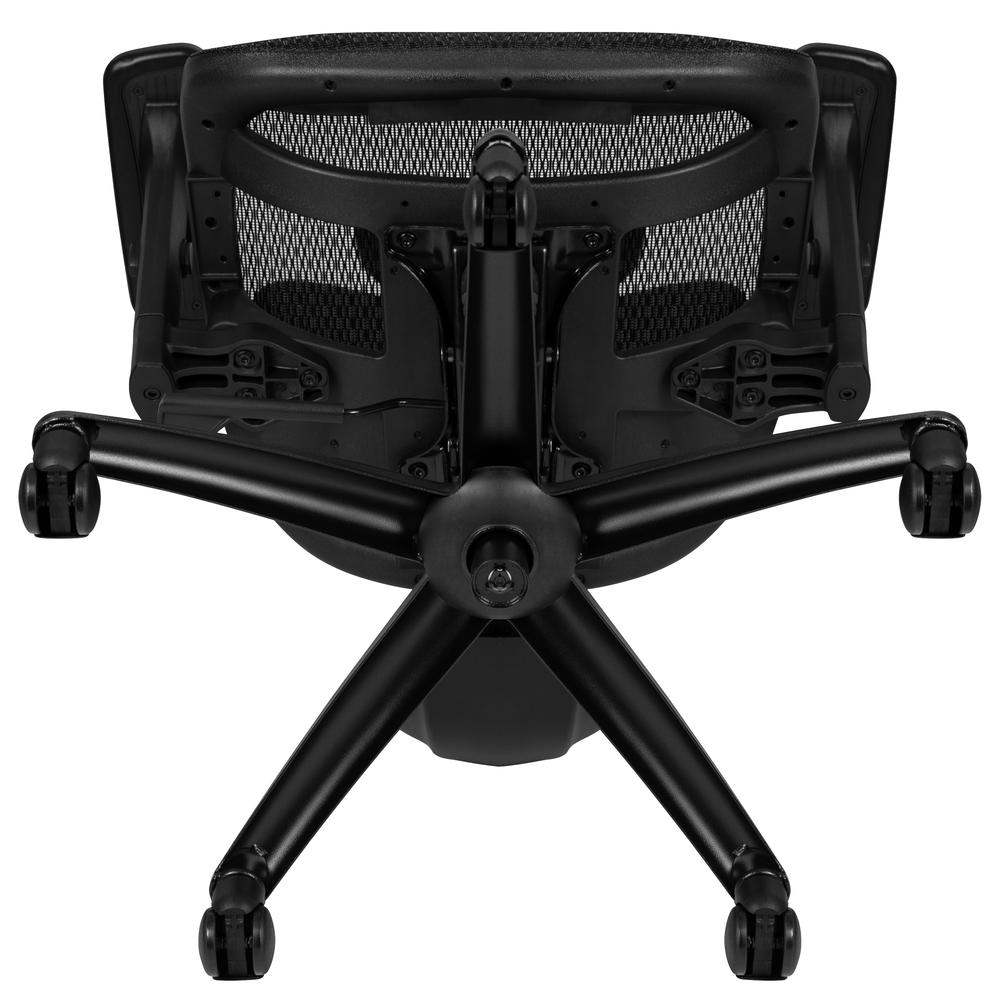 Ergonomic Mesh Office Chair with 2-to-1 Synchro-Tilt, Adjustable Headrest, Lumbar Support, and Adjustable Pivot Arms in Black. Picture 10