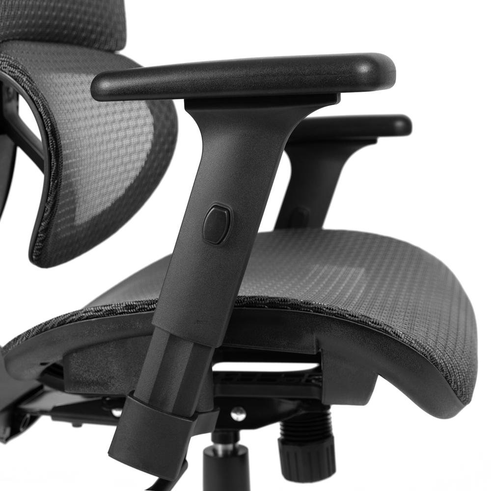Ergonomic Mesh Office Chair with 2-to-1 Synchro-Tilt, Adjustable Headrest, Lumbar Support, and Adjustable Pivot Arms in Gray. The main picture.