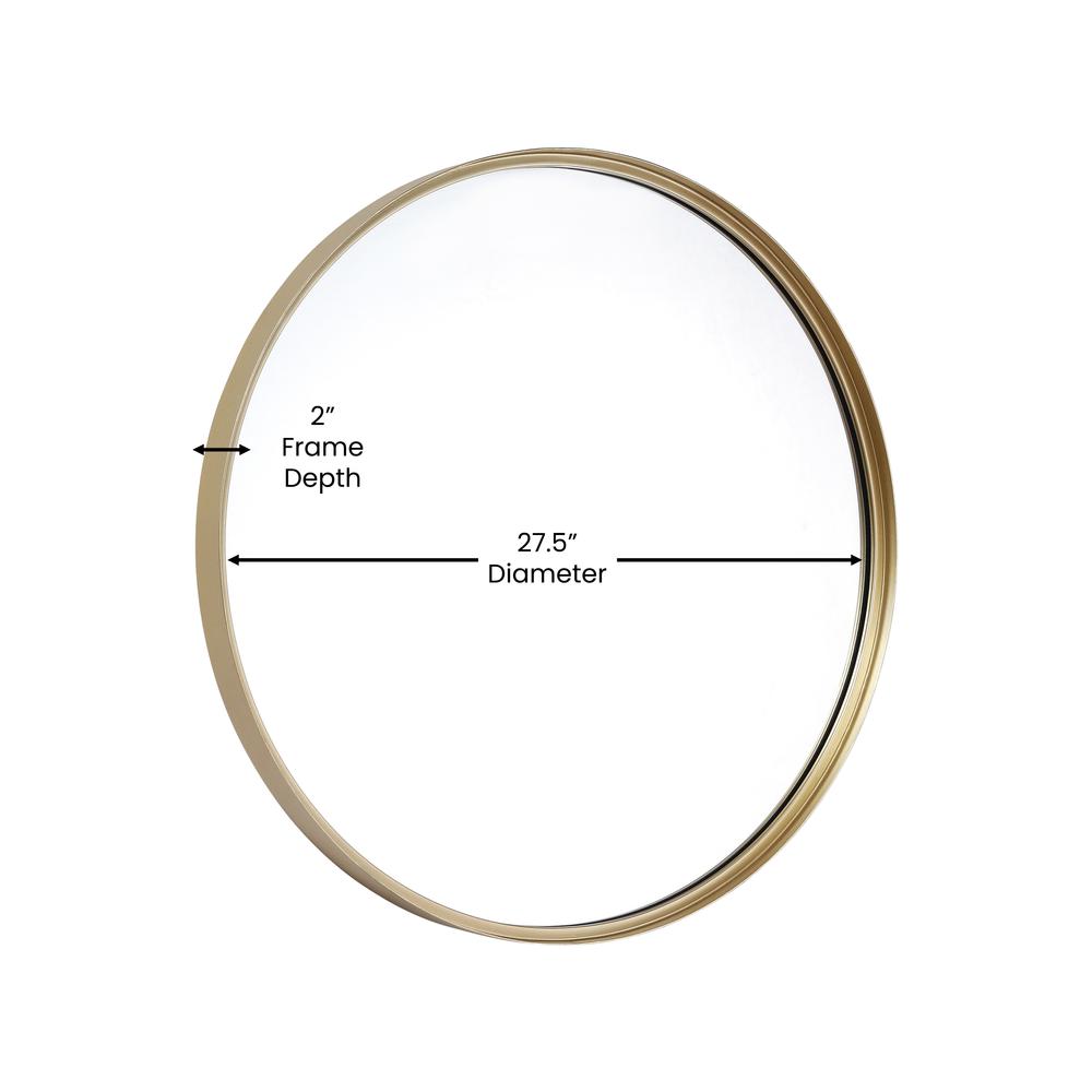 Modern 27.5 Inch Round Wall Mount Accent Mirror. Picture 6