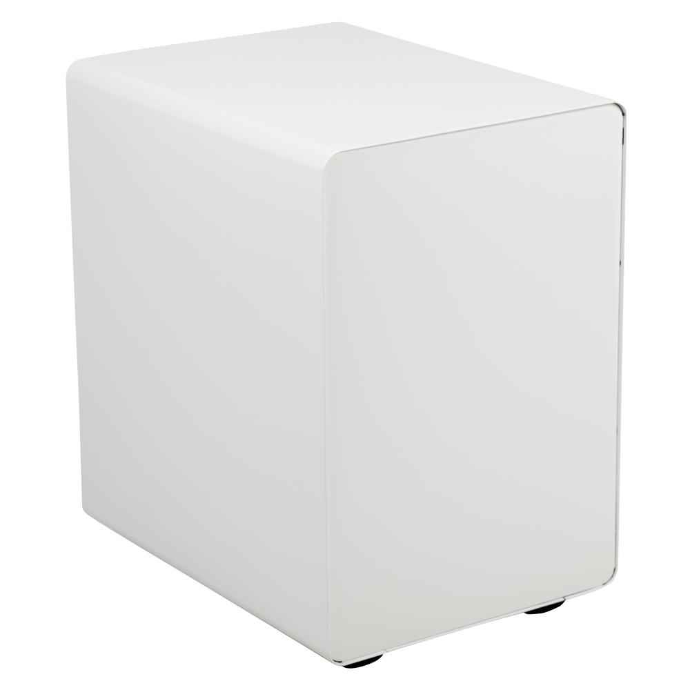 3-Drawer Mobile Locking Filing Cabinet with Anti-Tilt Mechanism, White. Picture 5