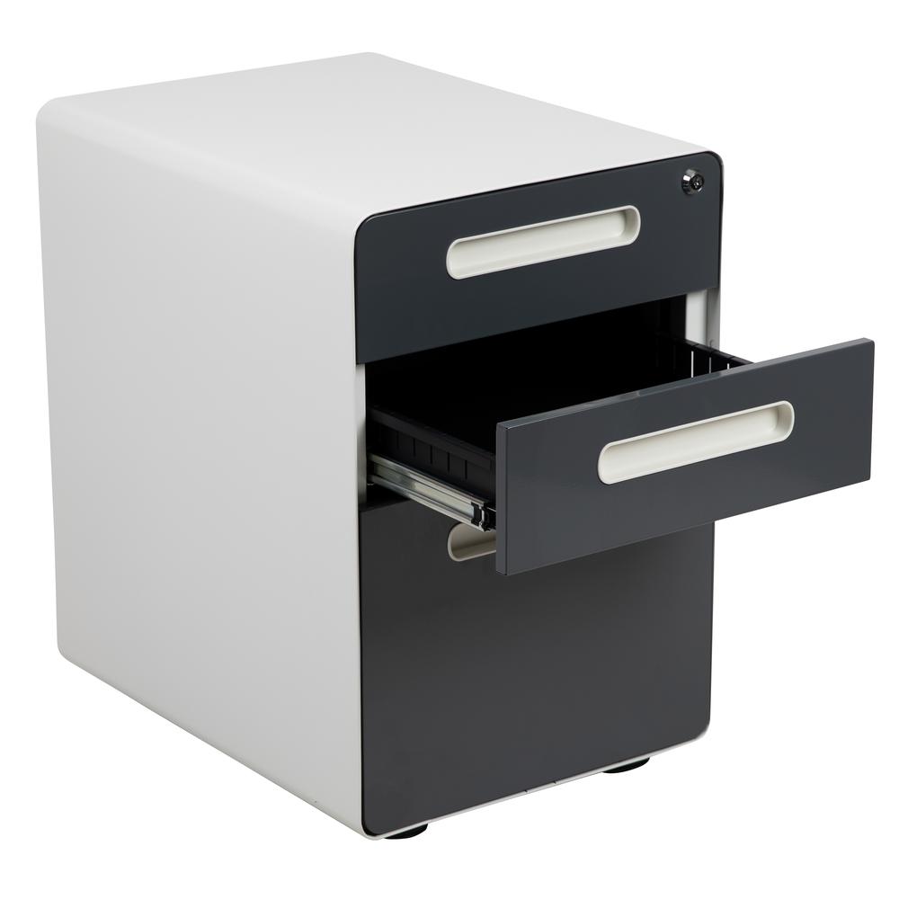 Ergonomic 3-Drawer Mobile Locking Filing Cabinet. Picture 7