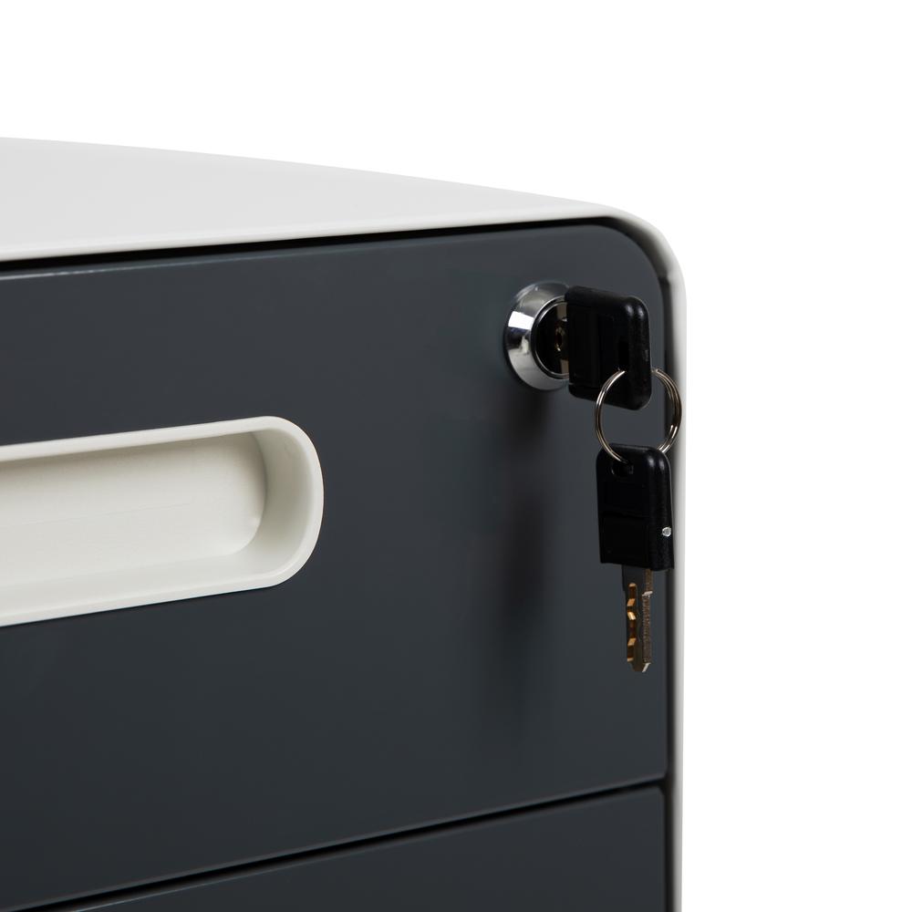Ergonomic 3-Drawer Mobile Locking Filing Cabinet. Picture 10