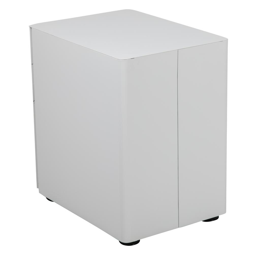 Modern 3-Drawer Mobile Locking Filing Cabinet with Anti-Tilt Mechanism and Hanging Drawer for Legal & Letter Files, White. Picture 5