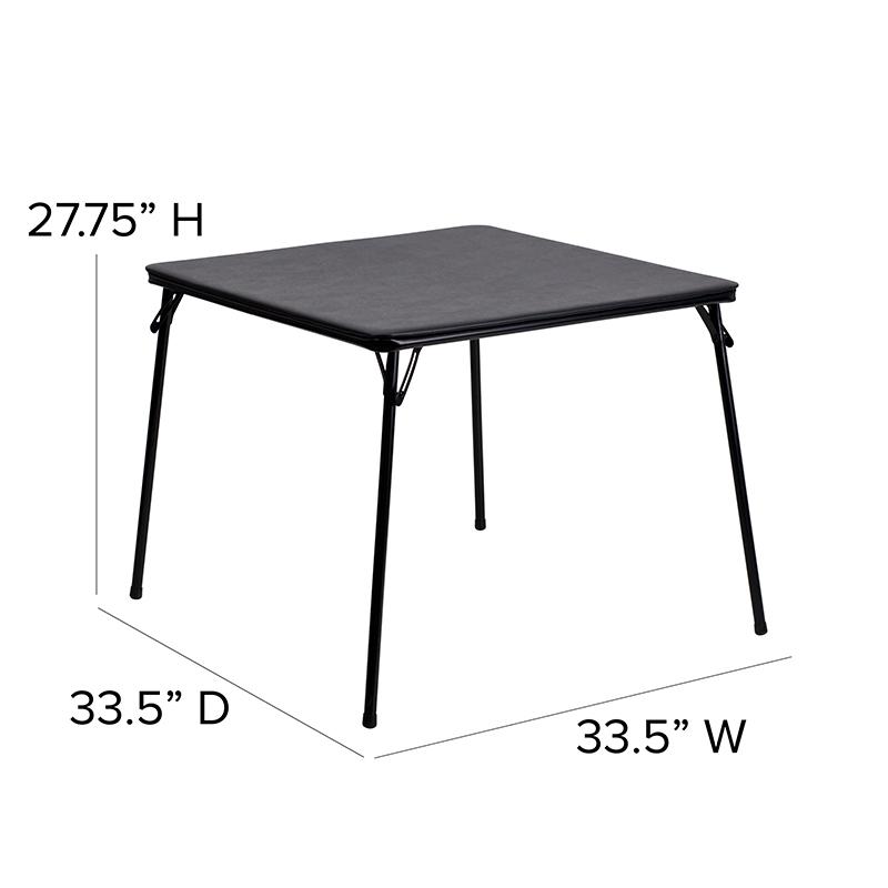 5 Piece Black Folding Card Table and Chair Set with 4 Folding Chairs and Table. Picture 6