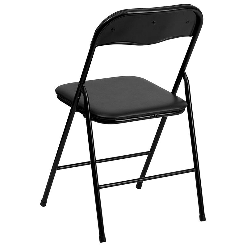 5 Piece Black Folding Card Table and Chair Set with 4 Folding Chairs and Table. Picture 7