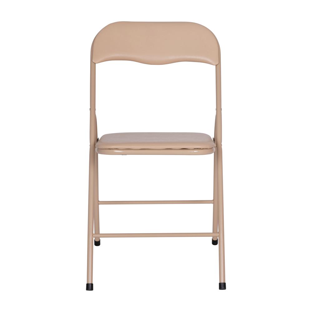 5 Piece Tan Folding Card Table and Chair Set. Picture 6