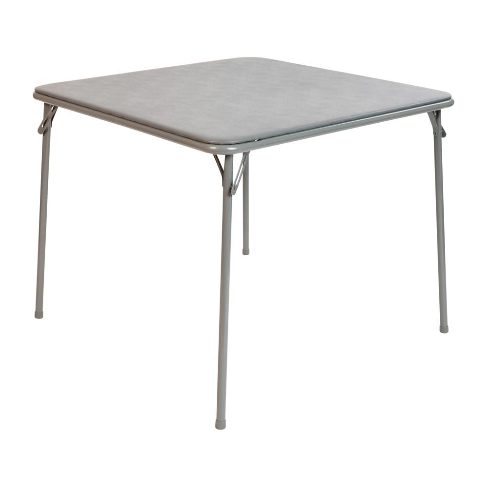 Gray Folding Card Table - with Collapsible Legs. Picture 2