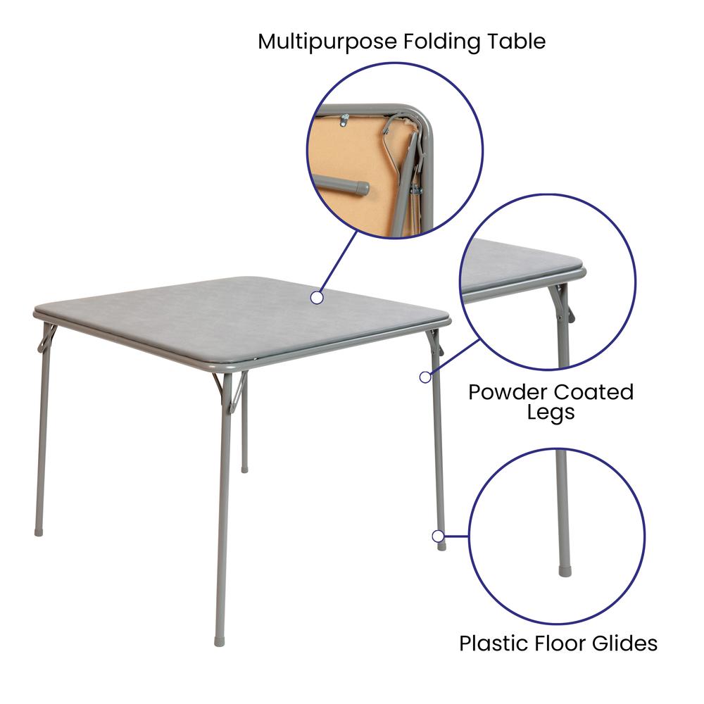 Gray Folding Card Table - with Collapsible Legs. Picture 5