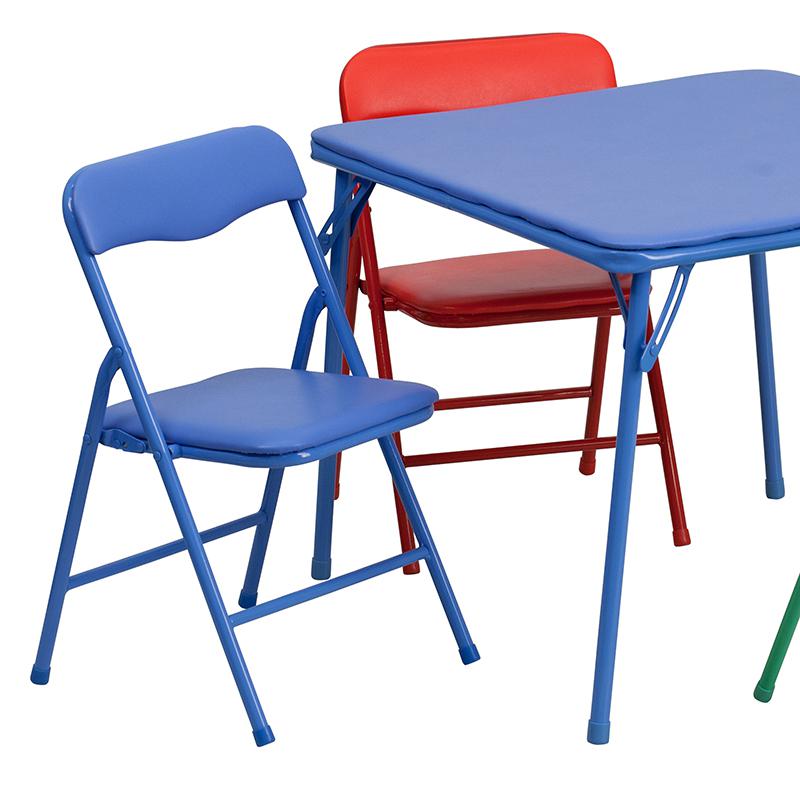 Colorful 5 Piece Folding Table and Chair Set. Picture 6