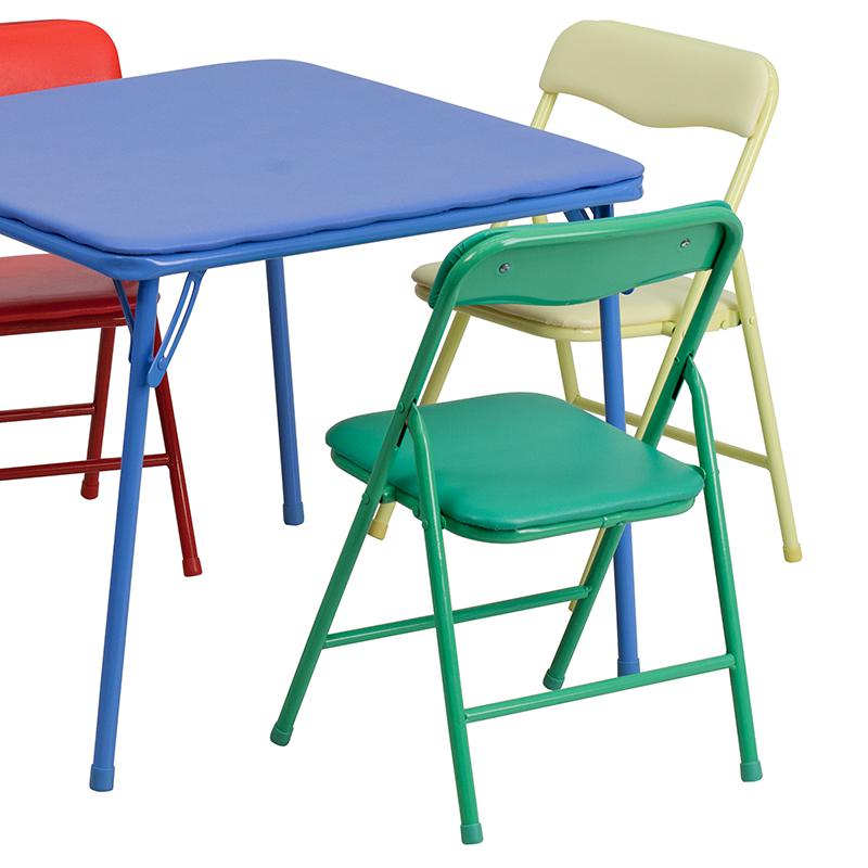Colorful 5 Piece Folding Table and Chair Set. Picture 7
